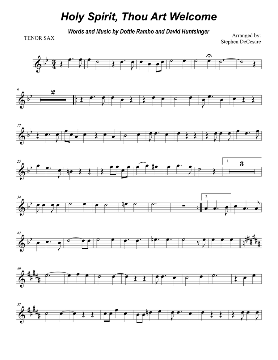 Holy Spirit, Thou Art Welcome Woodwind Duet scores gallery preview page 5