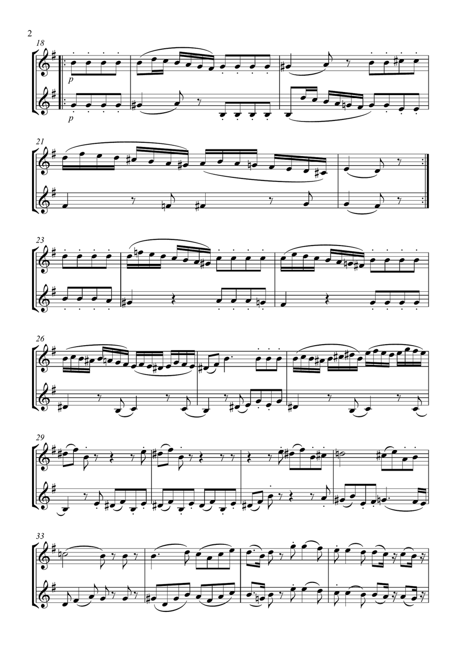 Eine Kleine Nachtmusik – Romanze: Violin Duet String Orchestra scores gallery preview page 2