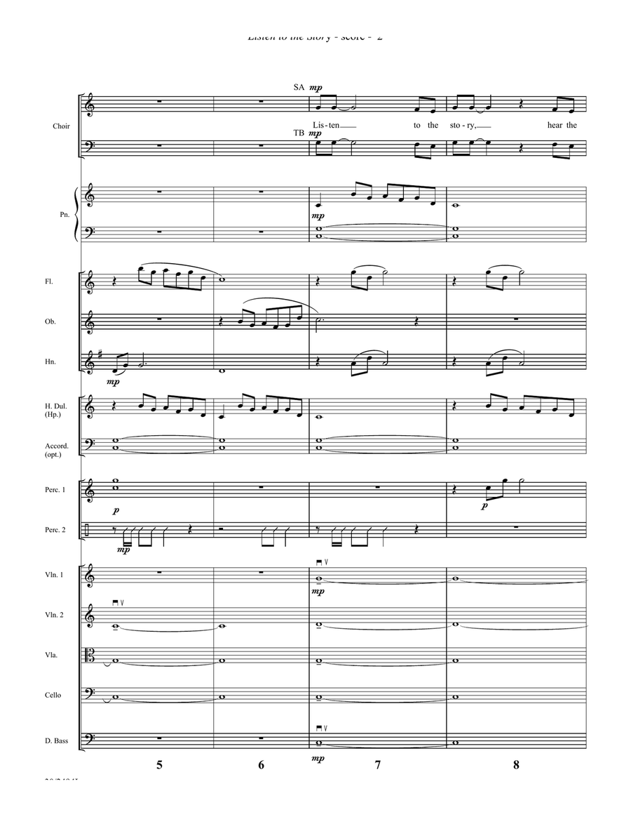I Hear the Prophet Callin' - Downloadable Instrumental Ensemble Score and Parts Choir scores gallery preview page 4