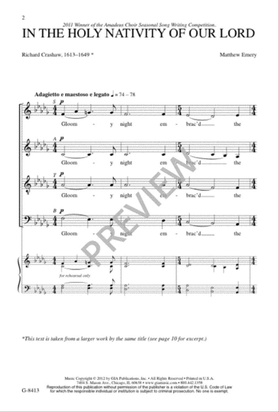 In the Holy Nativity of Our Lord 4-Part scores gallery preview page 2