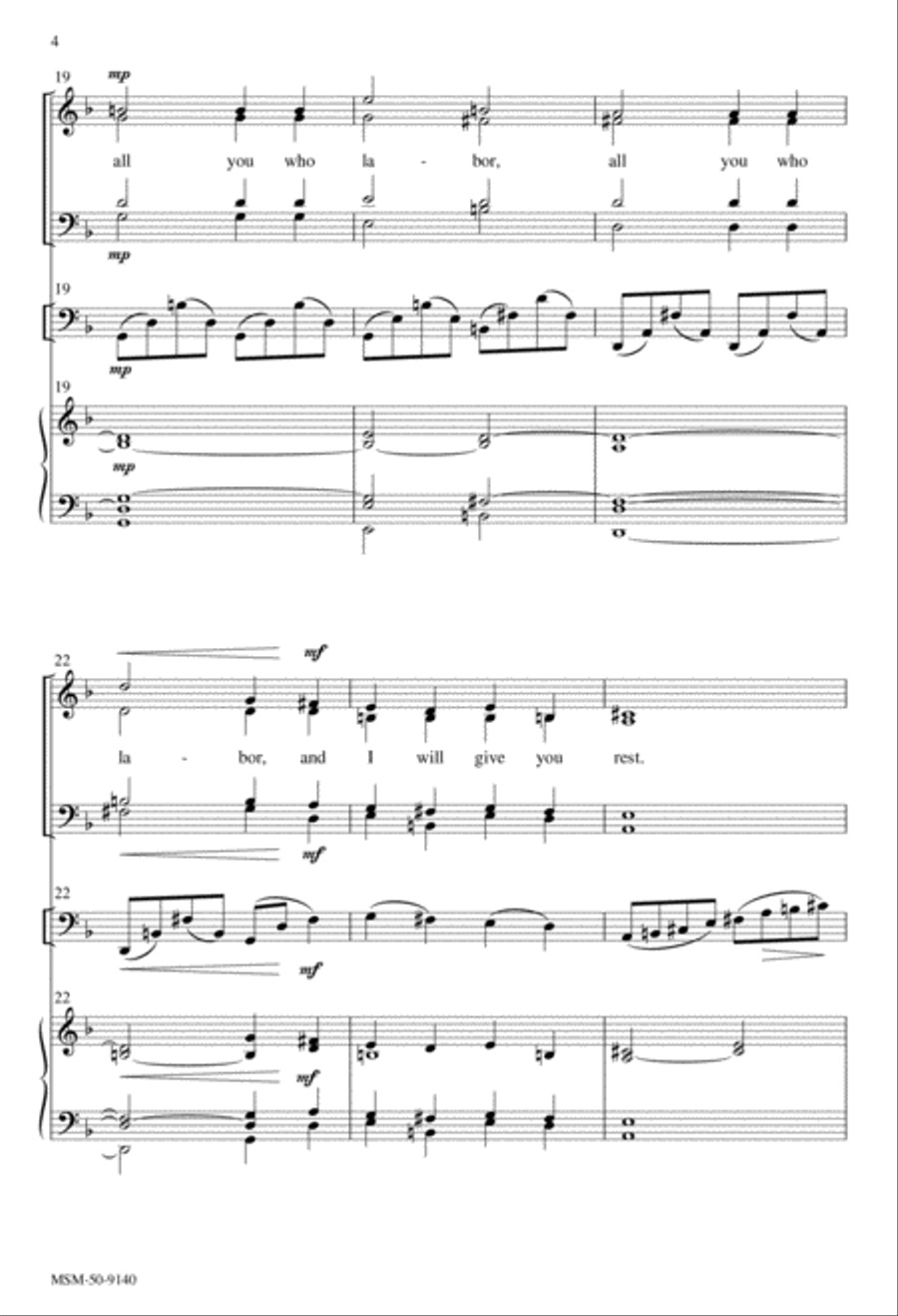 Come to Me, All You Who Labor 4-Part scores gallery preview page 4