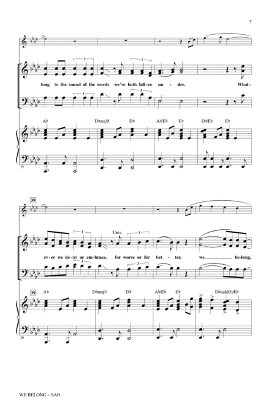 We Belong We Belong 3-Part scores gallery preview page 5