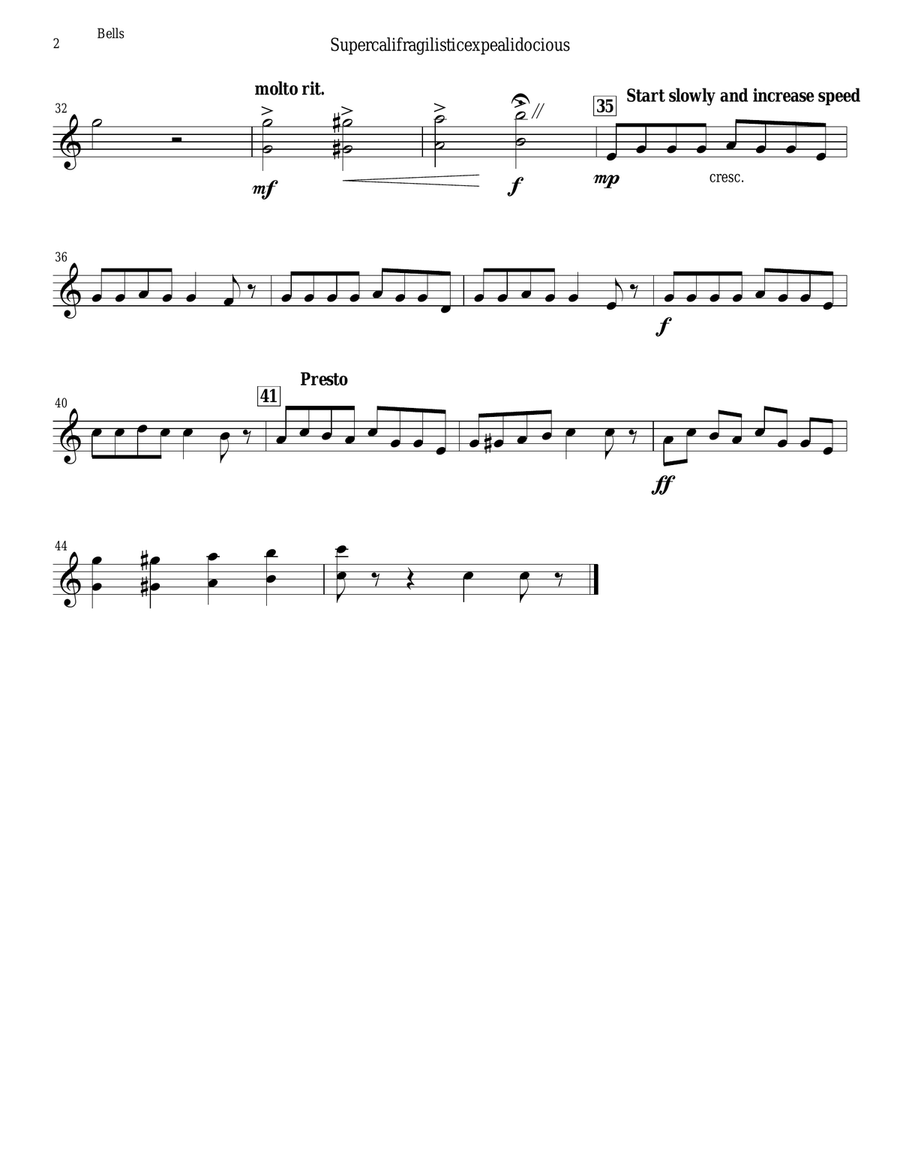 Supercalifragilisticexpialidocious from Walt Disney's MARY POPPINS Percussion Ensemble scores gallery preview page 6