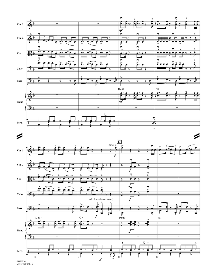 Uptown Funk - Conductor Score (Full Score) String Orchestra scores gallery preview page 3