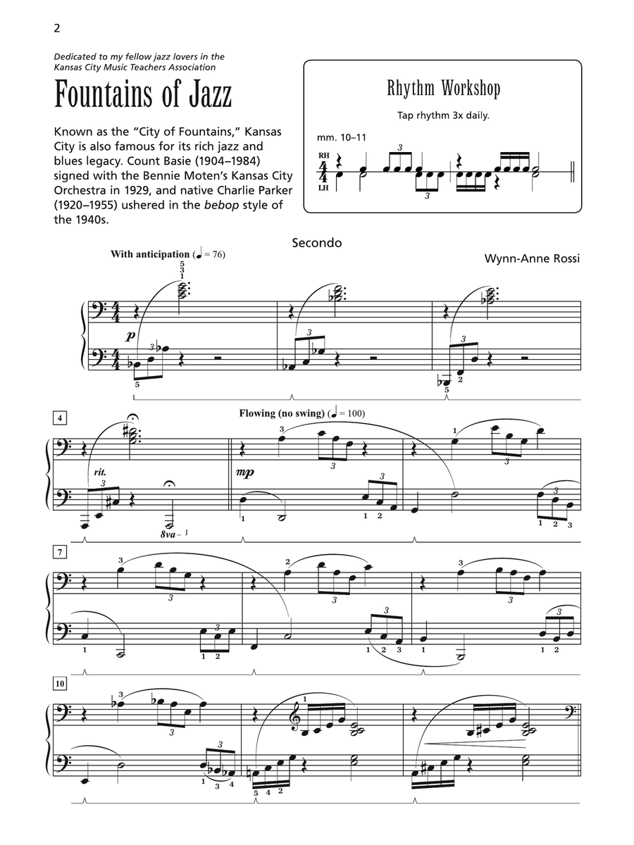 Fountains of Jazz - Piano Duet (1 Piano, 4 Hands) 1 Piano, 4-Hands scores gallery preview page 1