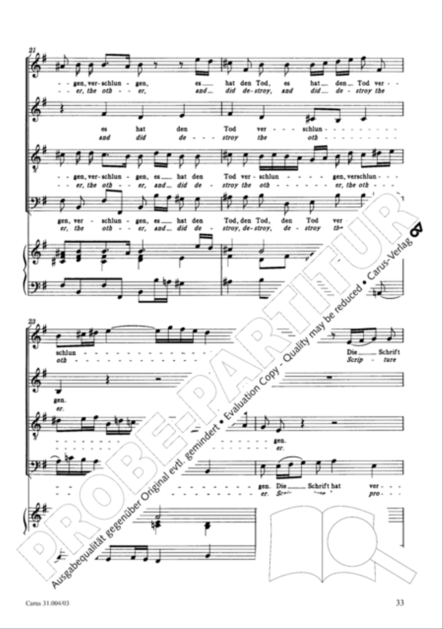 Christ lay in death's cold prison (Christ lag in Todesbanden) 4-Part scores gallery preview page 34