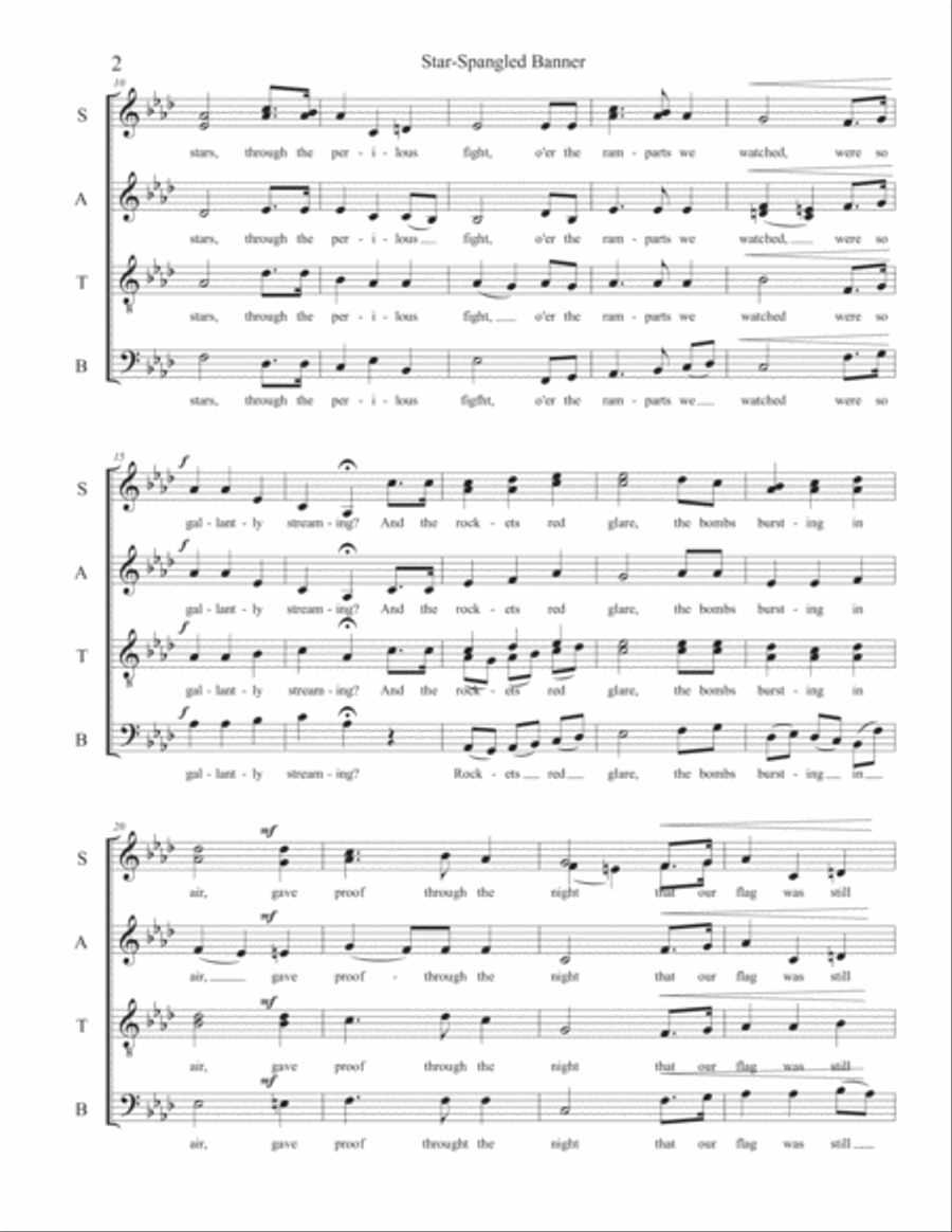 The Star Spangled Banner 4-Part scores gallery preview page 3