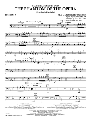 The Phantom Of The Opera (Soundtrack Highlights) (arr. Paul Murtha) - Trombone 3