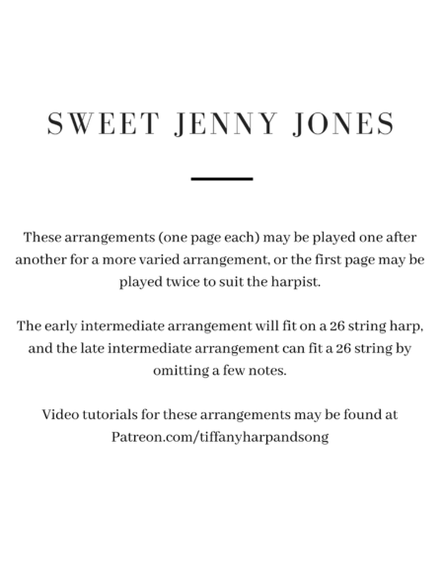 Sweet Jenny Jones: Early Intermediate (Small Harp) and Late Intermediate (Floor Harp)