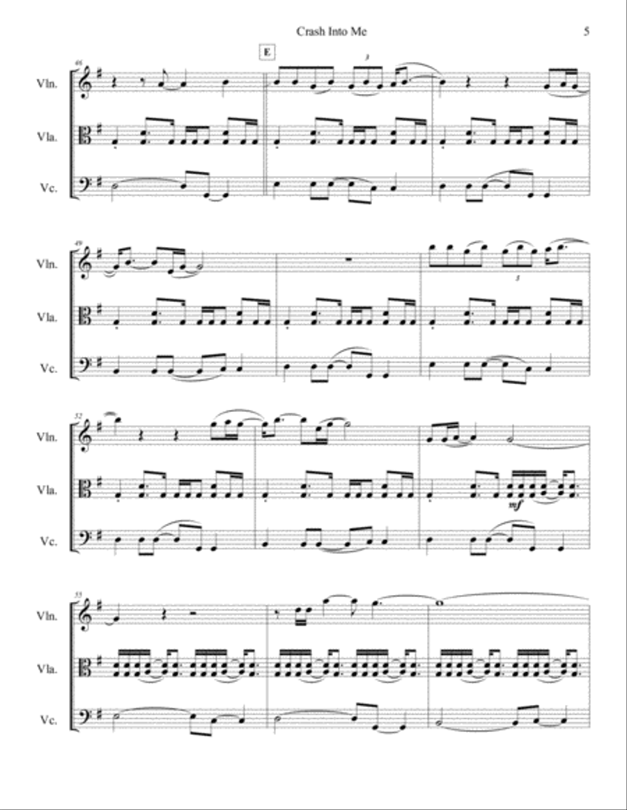 Crash Into Me String Trio scores gallery preview page 6