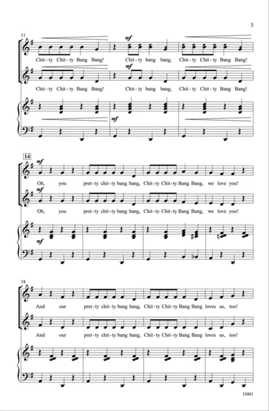 Chitty Chitty Bang Bang -- A Choral Medley 2-Part scores gallery preview page 3