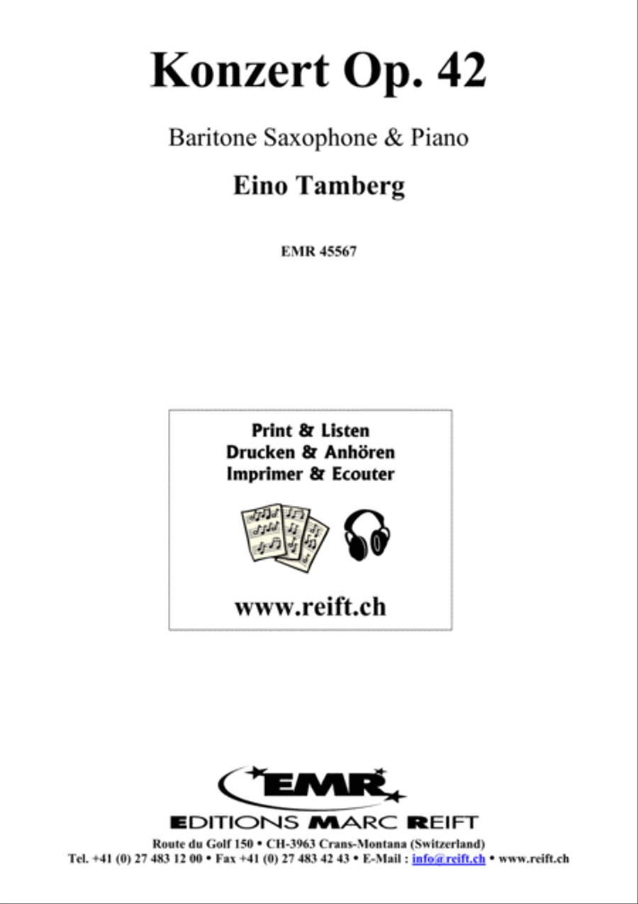 Konzert Op. 42 Konzert Op. 42 Baritone Saxophone scores gallery preview page 1