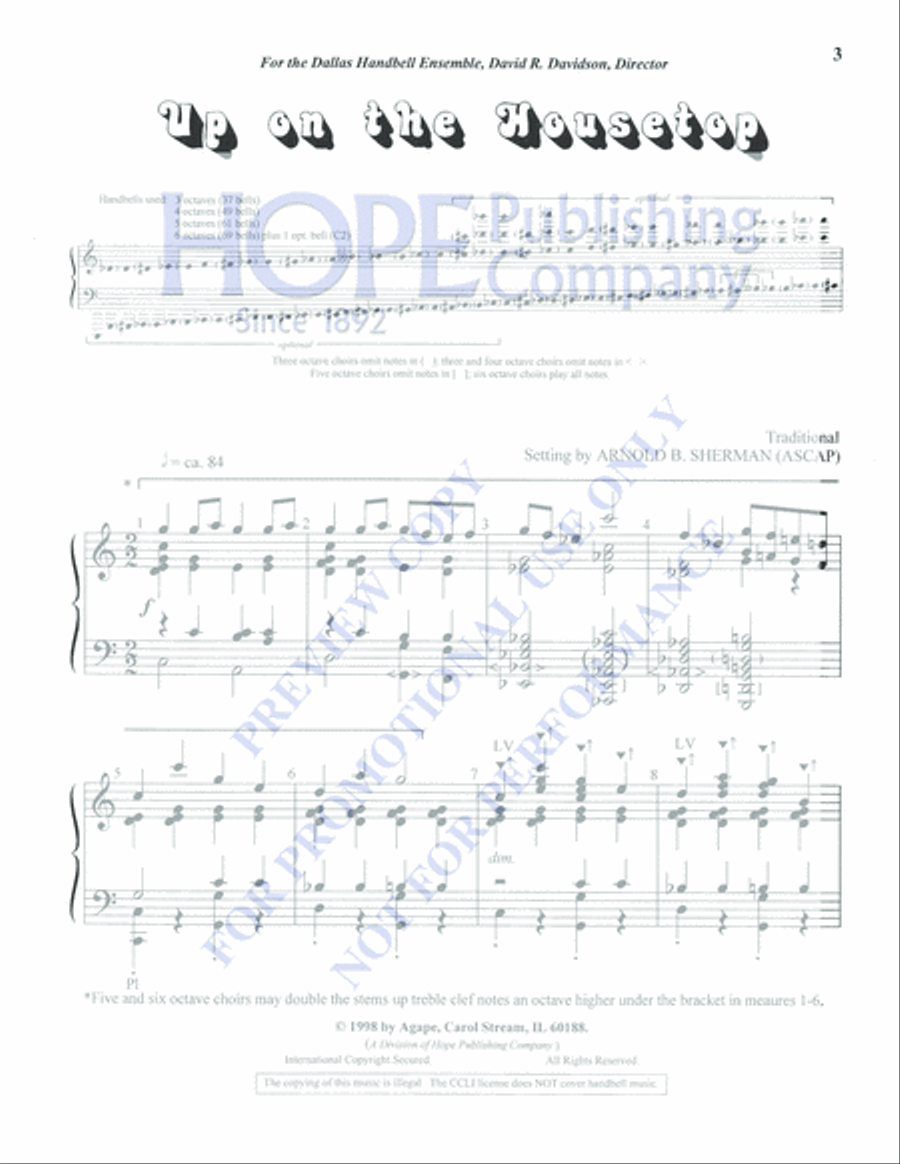 Up on the Housetop 5-Octaves scores gallery preview page 3
