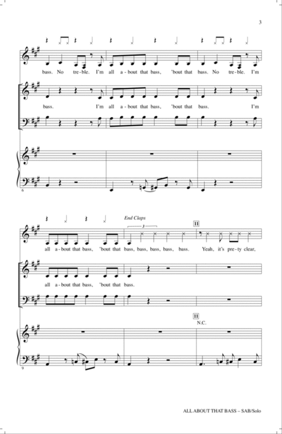 All About That Bass All About That Bass 3-Part scores gallery preview page 2