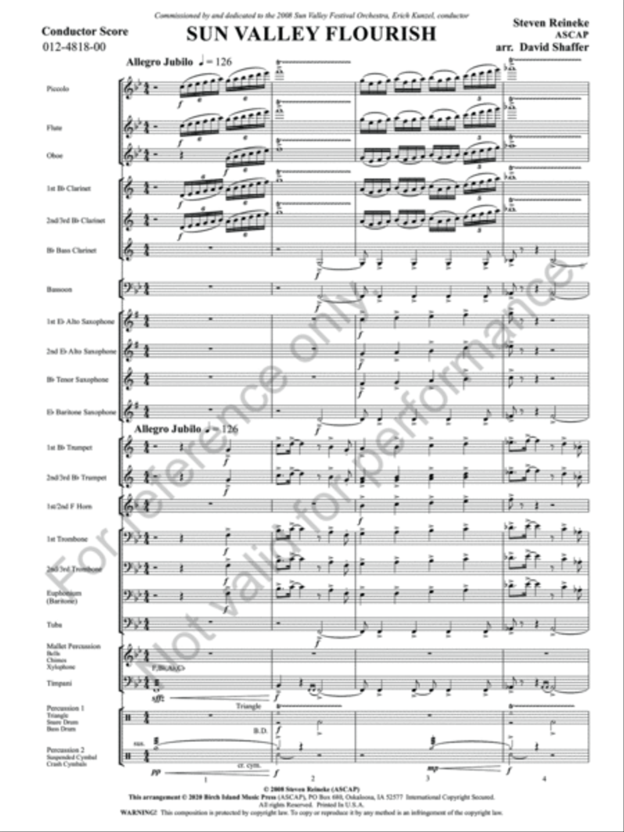 Sun Valley Flourish Concert Band scores gallery preview page 4