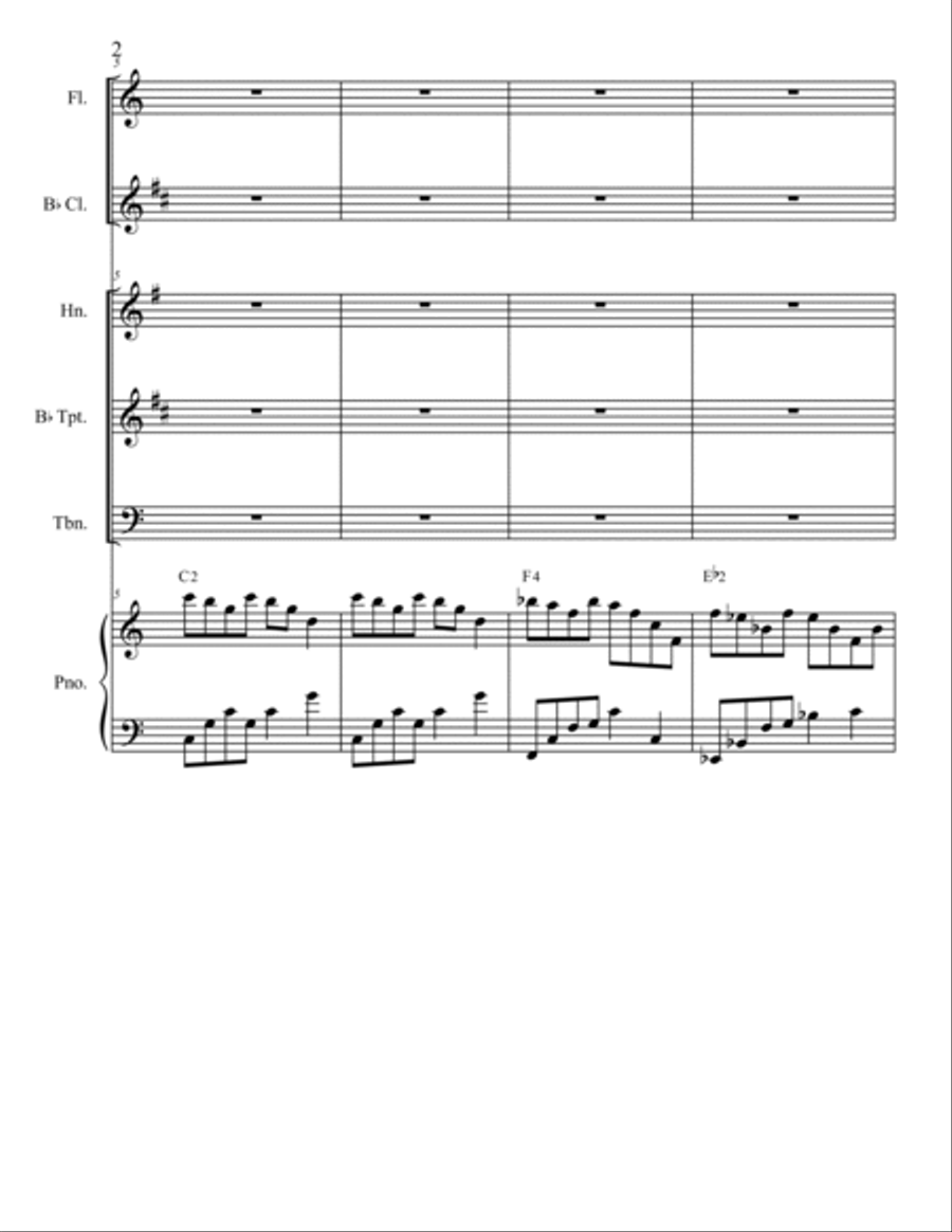 America the Beautiful Piano & Orchestra (Tr,Tb,Hn,Cl,Fl) TB scores gallery preview page 2