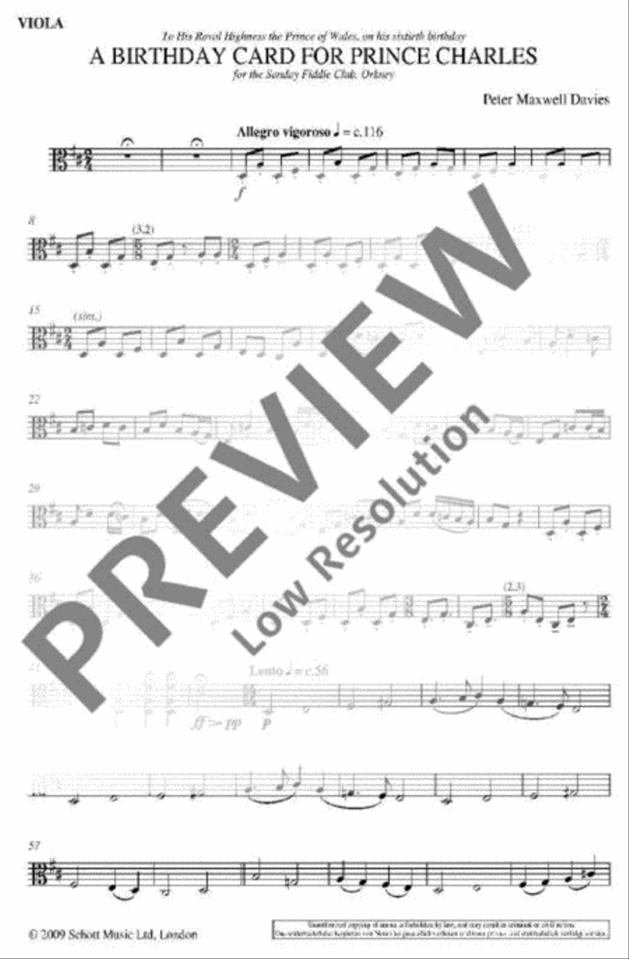 A Birthday Card for Prince Charles Viola scores gallery preview page 2