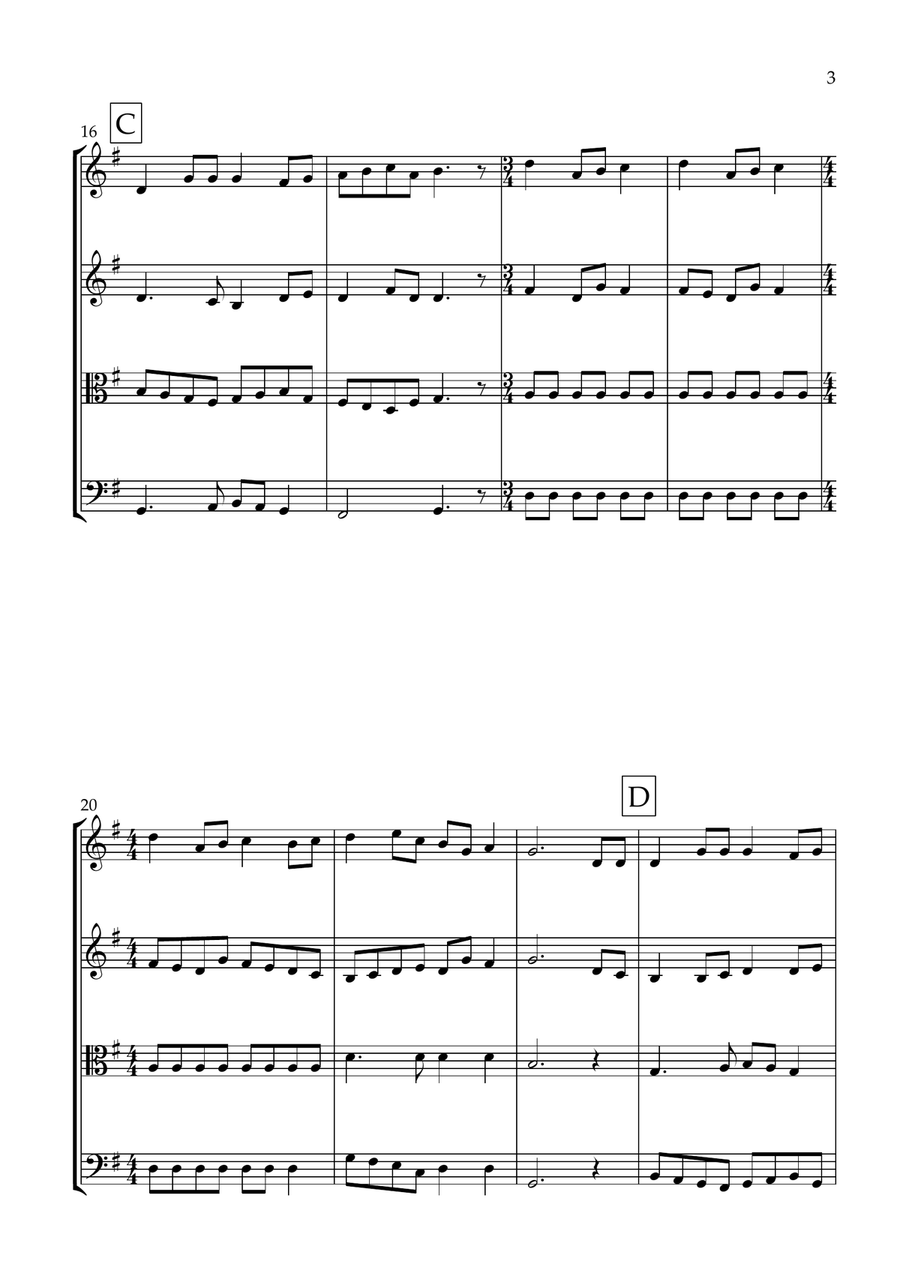 12 days of Christmas (String Quartet) - Christmas Carol String Quartet scores gallery preview page 3