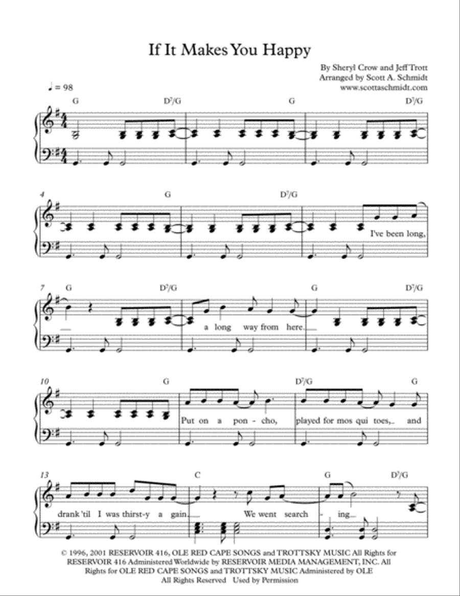 If It Makes You Happy Piano Solo scores gallery preview page 1
