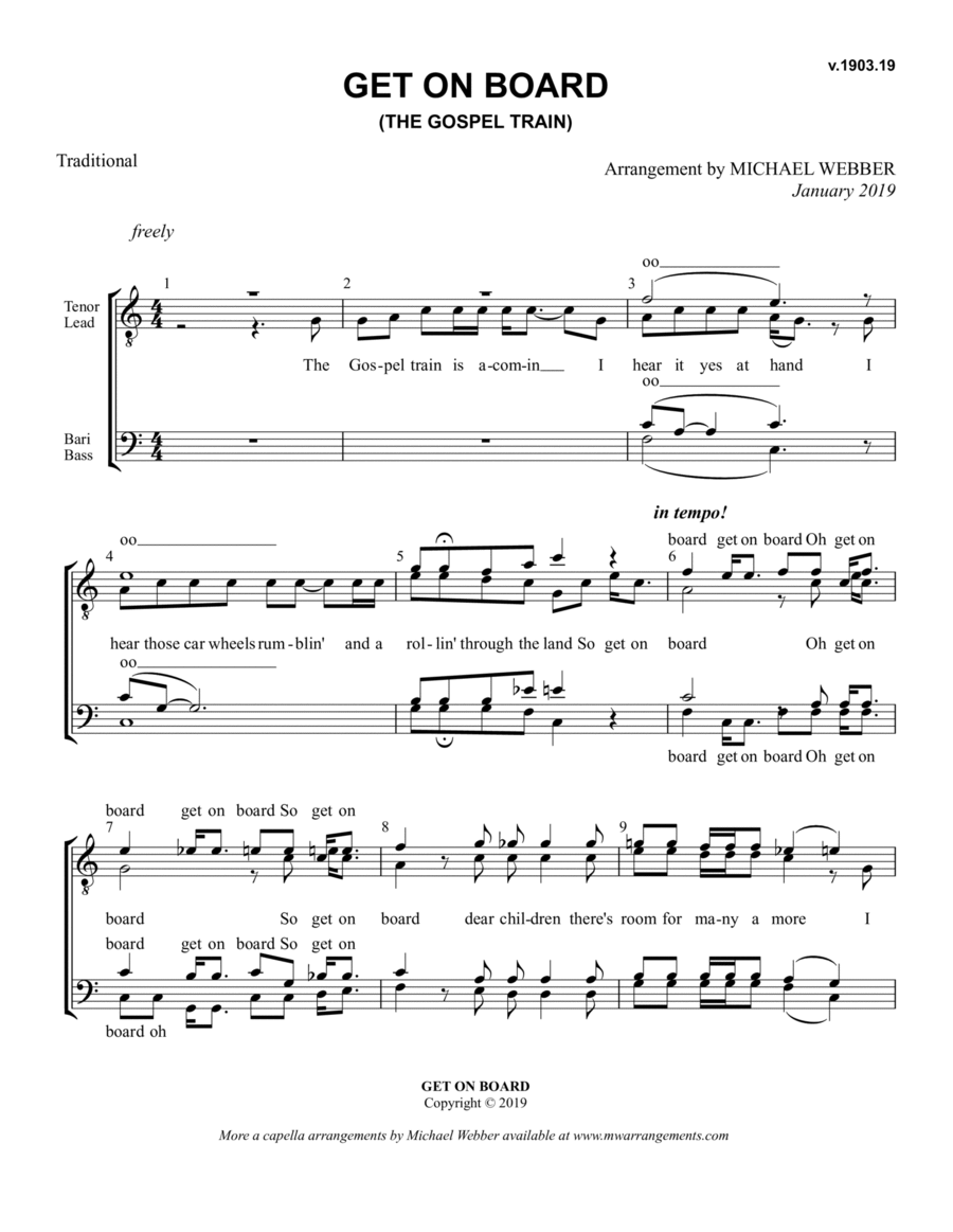 Get On Board (The Gospel Train) TTBB scores gallery preview page 1