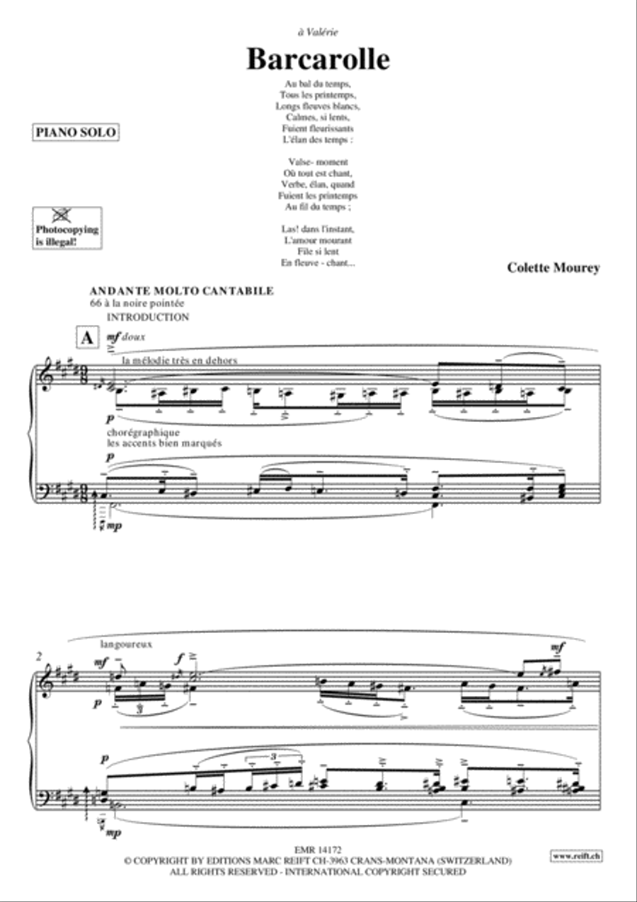 Barcarolle Piano Solo scores gallery preview page 3