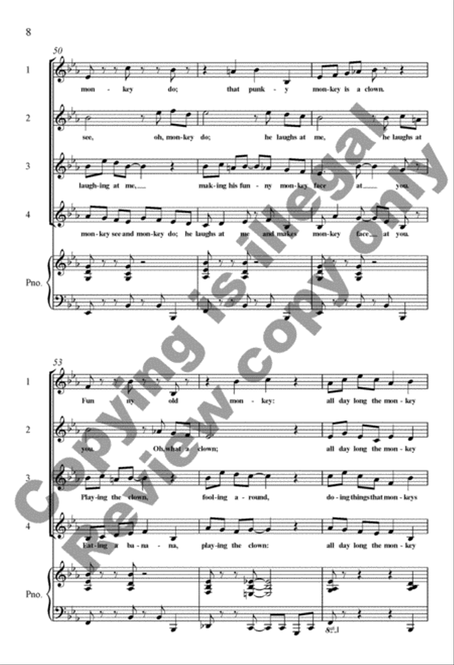 A Trip to the Zoo: 4. Monkey Business 4-Part scores gallery preview page 8