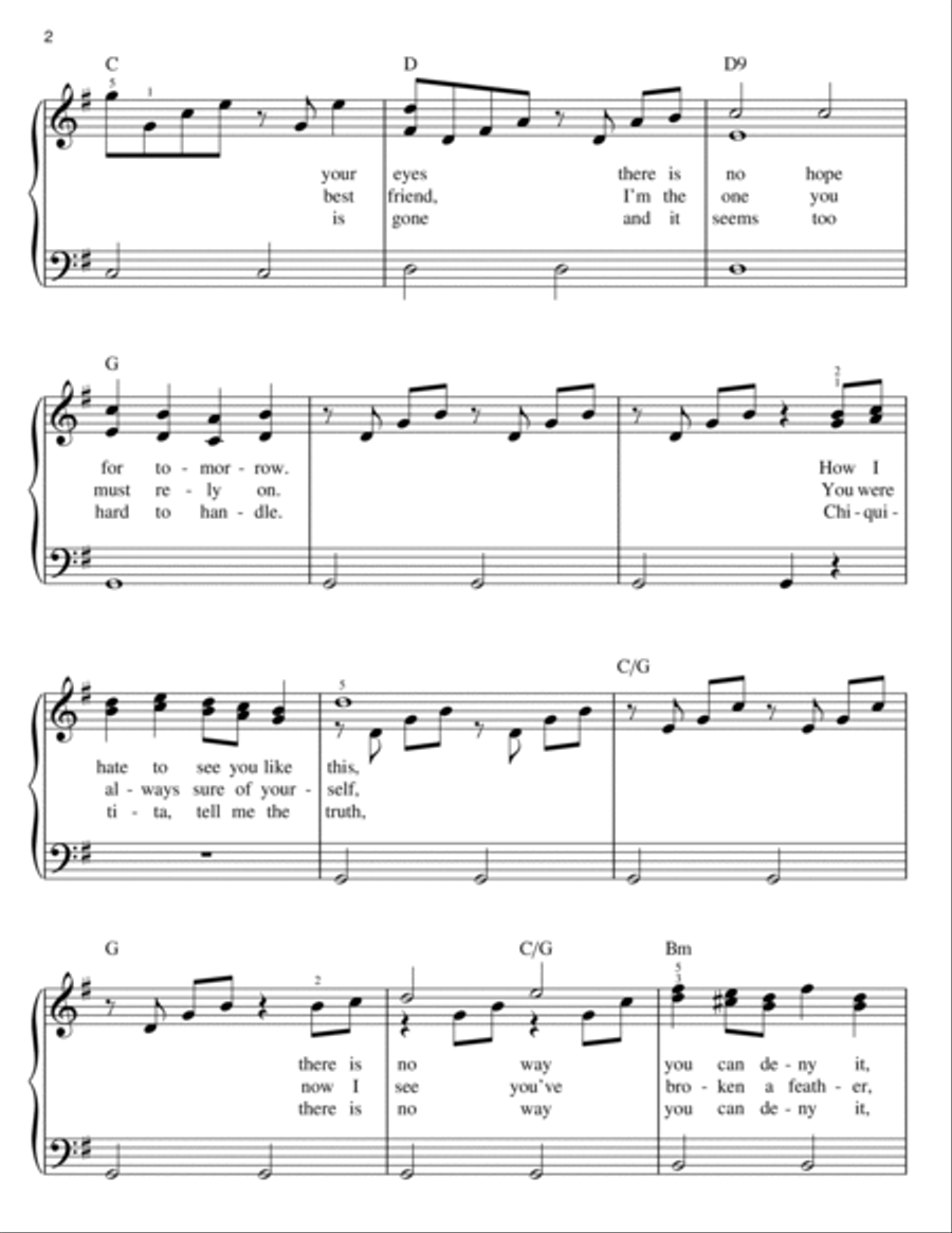 Chiquitita Chiquitita Easy Piano scores gallery preview page 2