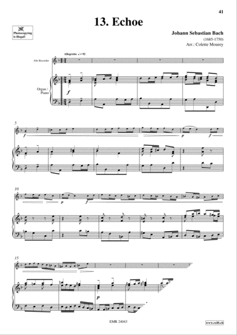 40 Greatest Baroque Hits Volume 1 Alto Recorder scores gallery preview page 15