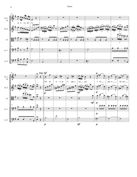 Vivaldi: Aria; Da quel ferro che ha svenato from IL FARNACE (RV 711) Arr. for 2-Cello Quintet; Optio image number null