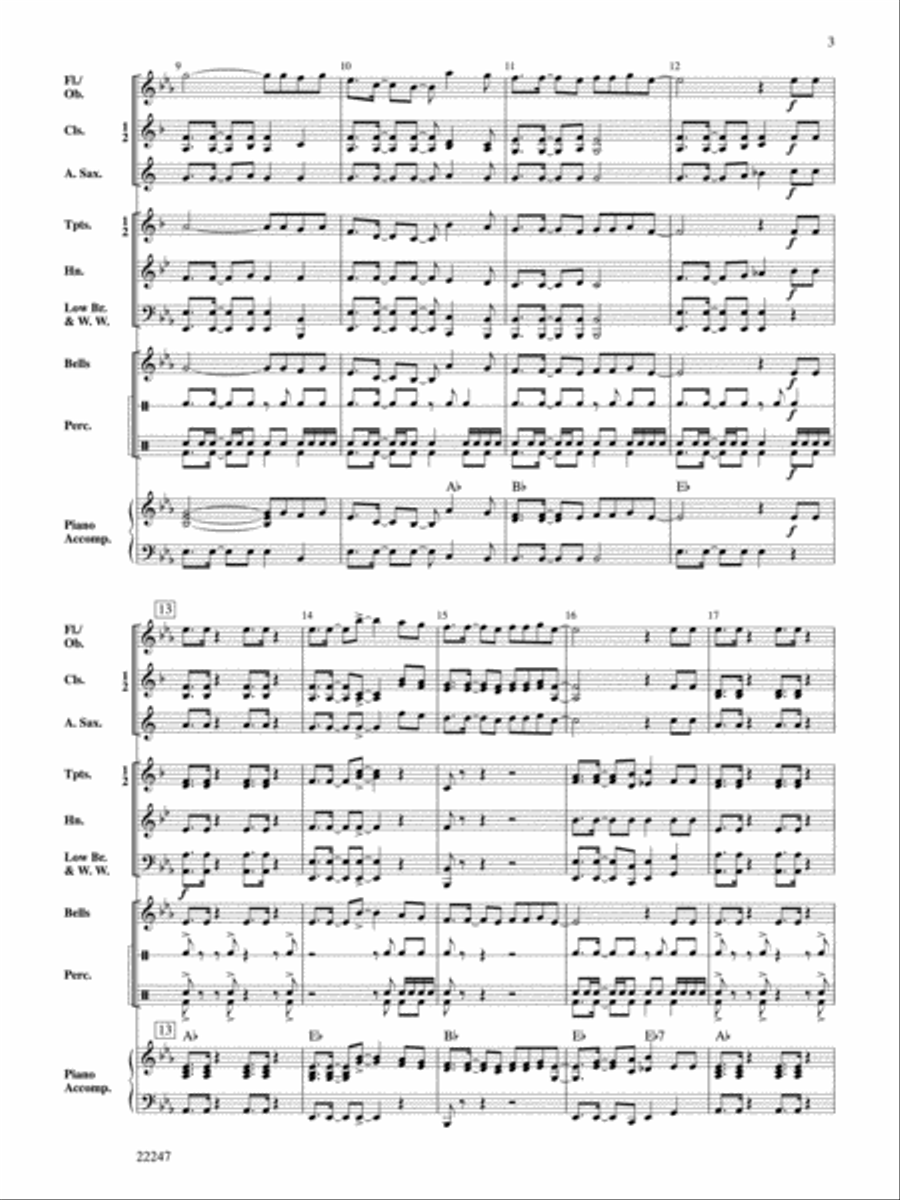 African Marching Song Concert Band scores gallery preview page 3