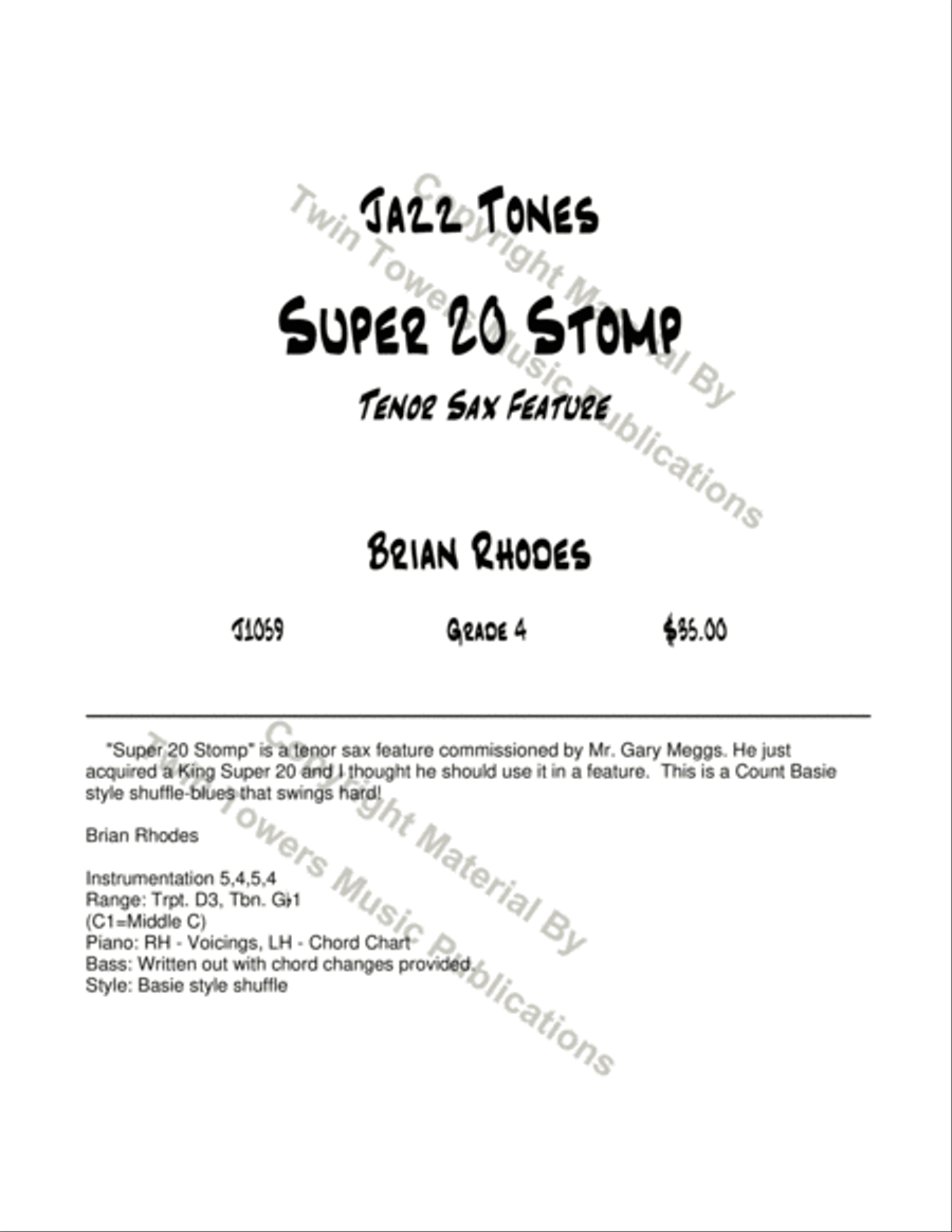 Super 20 Stomp Super 20 Stomp Jazz Ensemble scores gallery preview page 2