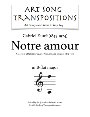 FAURÉ: Notre amour, Op. 23 no. 2 (transposed to B-flat major)