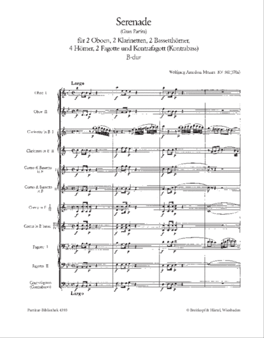 Serenade in B flat major K. 361 (370a) Chamber Music scores gallery preview page 2