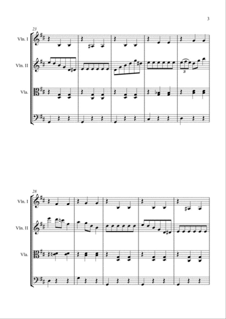Chopin: Grande Valse Brilliante for String Quartet - Score and Parts String Quartet scores gallery preview page 3