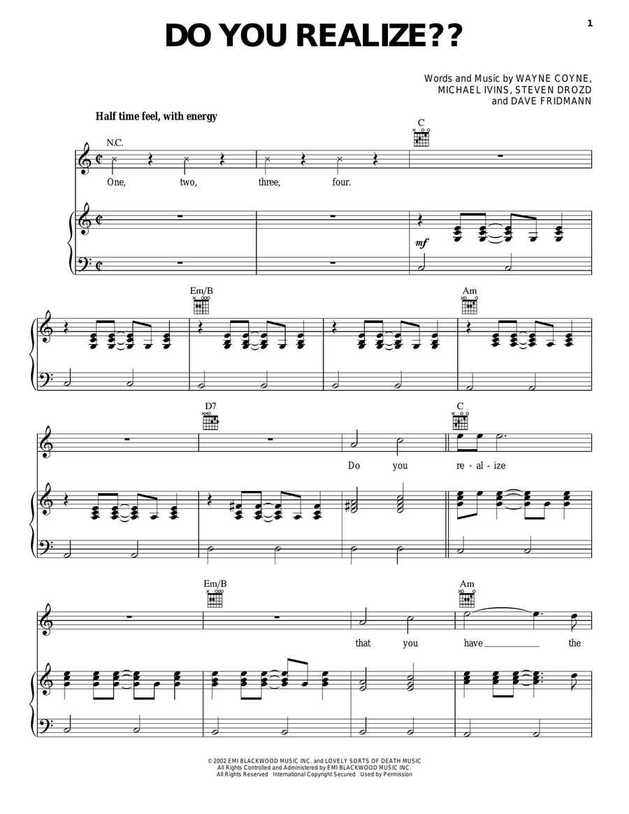 Do You Realize?? Acoustic Guitar scores gallery preview page 1
