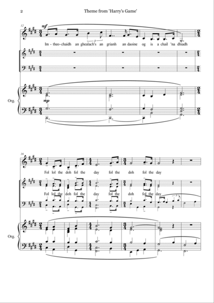 The Theme From Harry's Game 4-Part scores gallery preview page 2