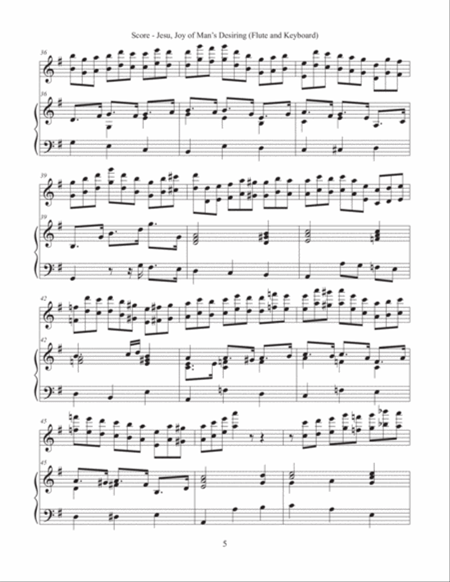 Jesu, Joy of Man's Desiring (Flute and Keyboard) Flute Solo scores gallery preview page 5