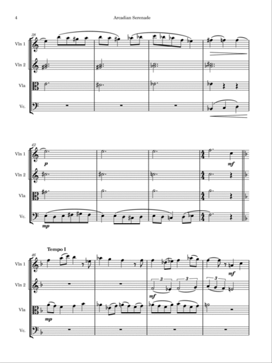 Arcadian Serenade Arcadian Serenade String Quartet scores gallery preview page 6
