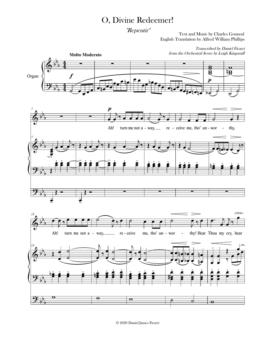 O, Divine Redeemer! (Organ Accompaniment) Piano, Vocal scores gallery preview page 3