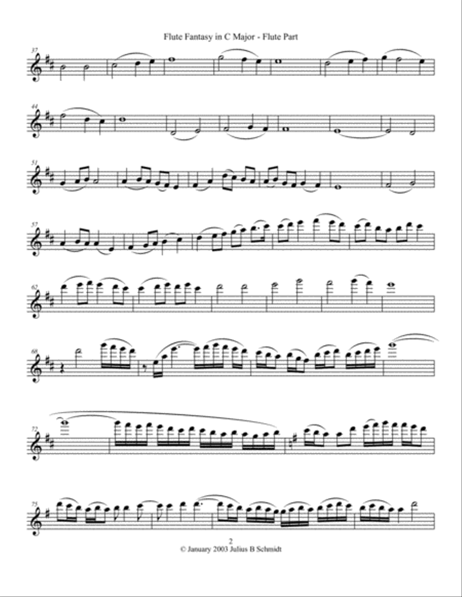 Flute Fantasy No. 1 in C Major Woodwind Duet scores gallery preview page 3