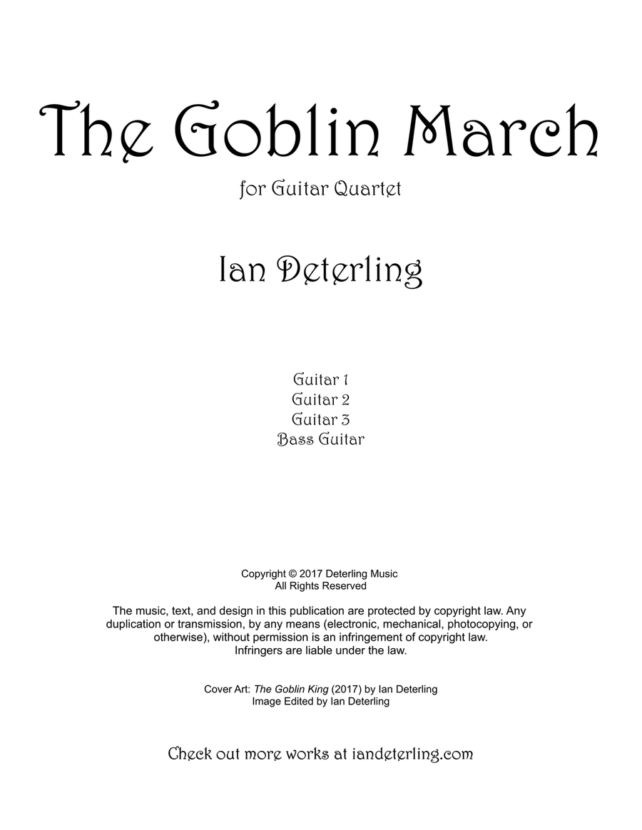 The Goblin March (for Guitar Quartet) Guitar Ensemble scores gallery preview page 2