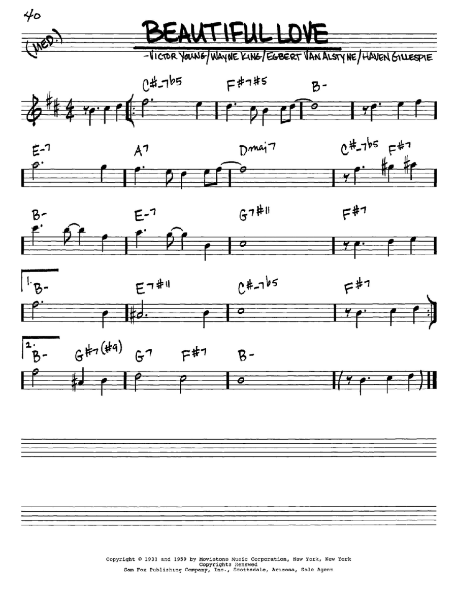 Beautiful Love E-Flat Instrument scores gallery preview page 1