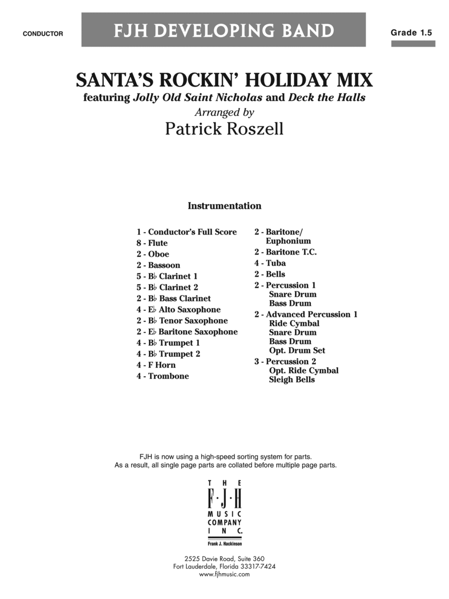 Santa's Rockin' Holiday Mix: Score Concert Band scores gallery preview page 1