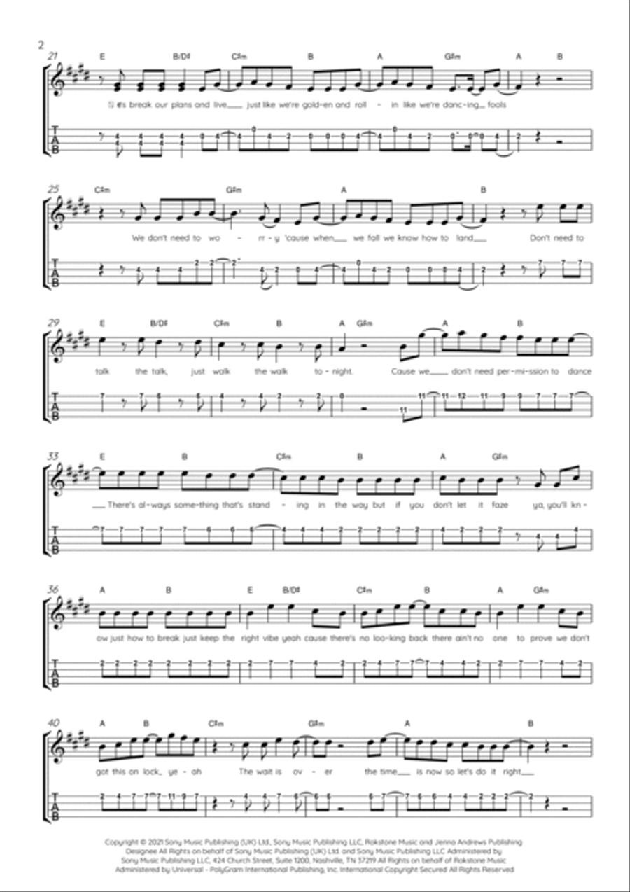 Permission To Dance Ukulele scores gallery preview page 2