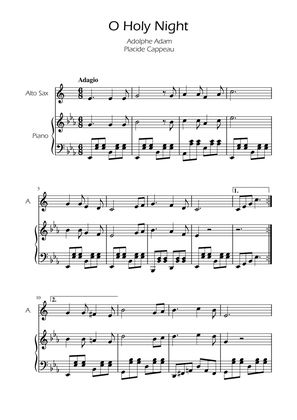 O Holy Night - Alto Sax Solo w/ Piano