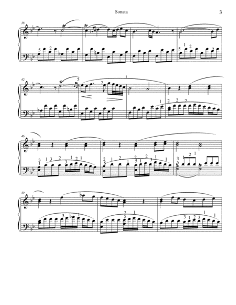 Sonata in B Flat For piano Piano Solo scores gallery preview page 4