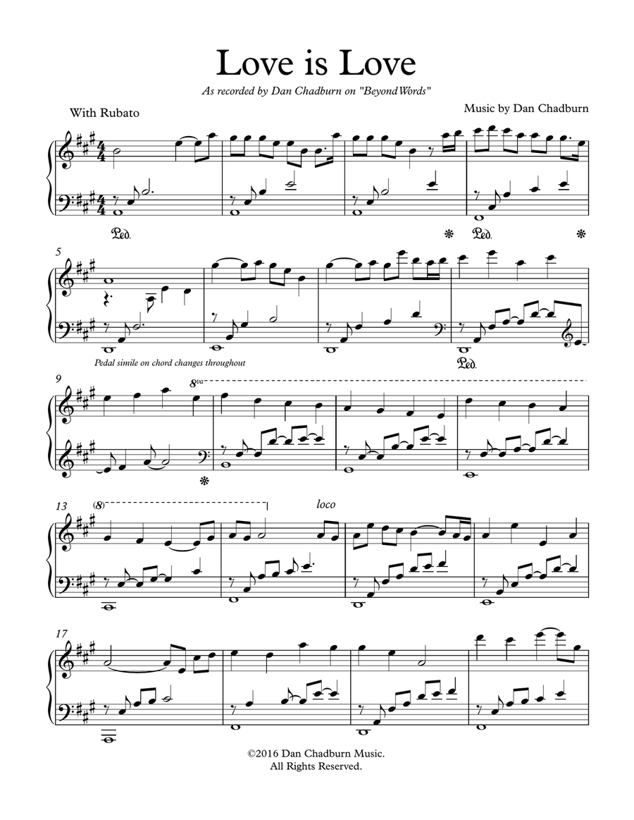 Love is Love Piano Solo scores gallery preview page 1