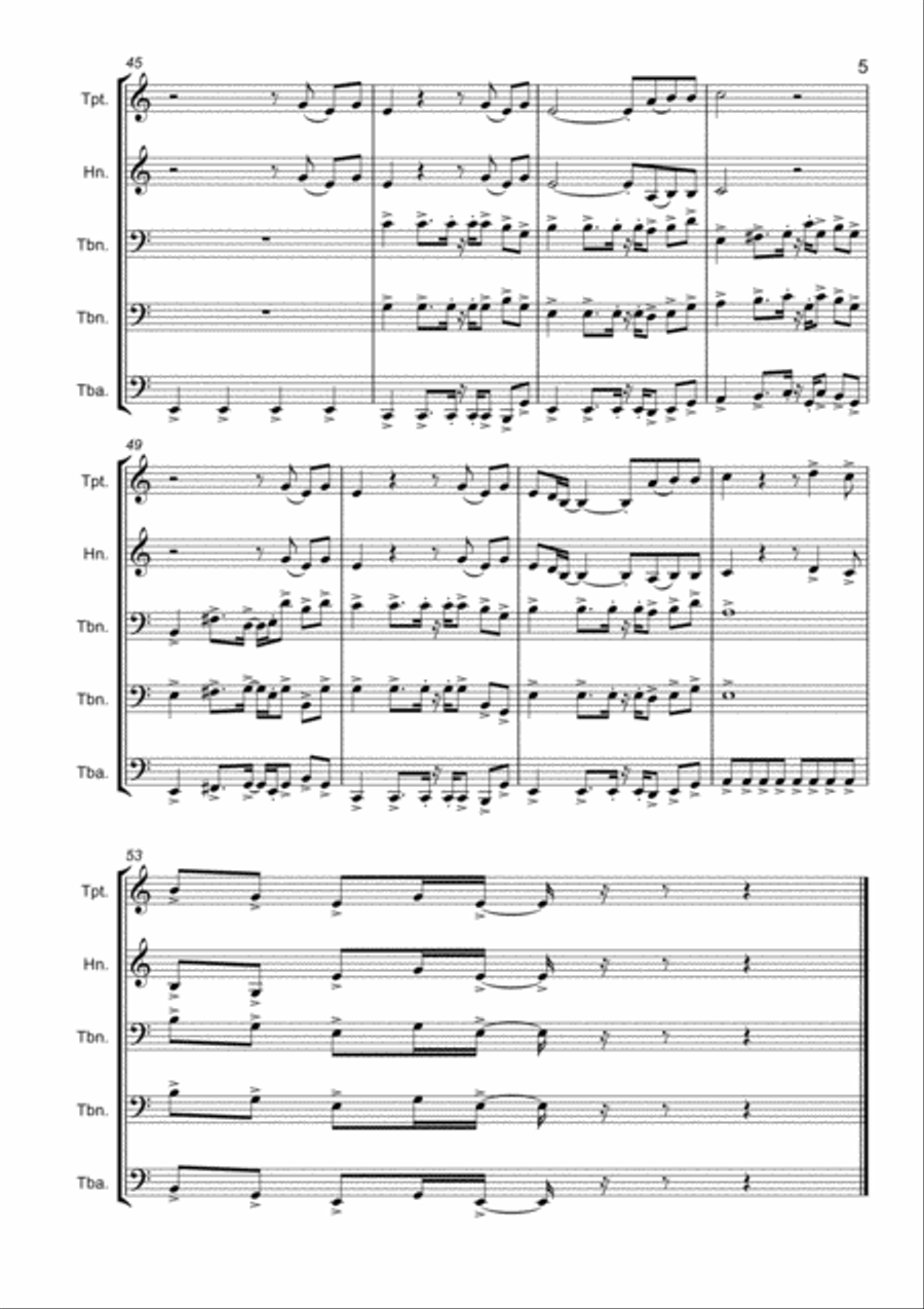 In The Shadows In The Shadows Brass Ensemble scores gallery preview page 5