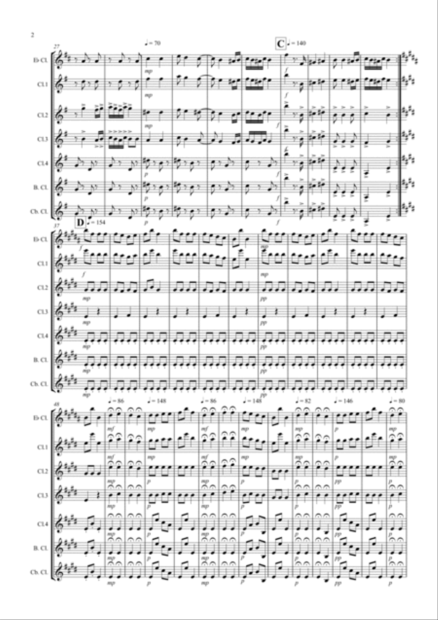 Hungarian Dance No.5 for Clarinet Choir Clarinet Choir scores gallery preview page 2