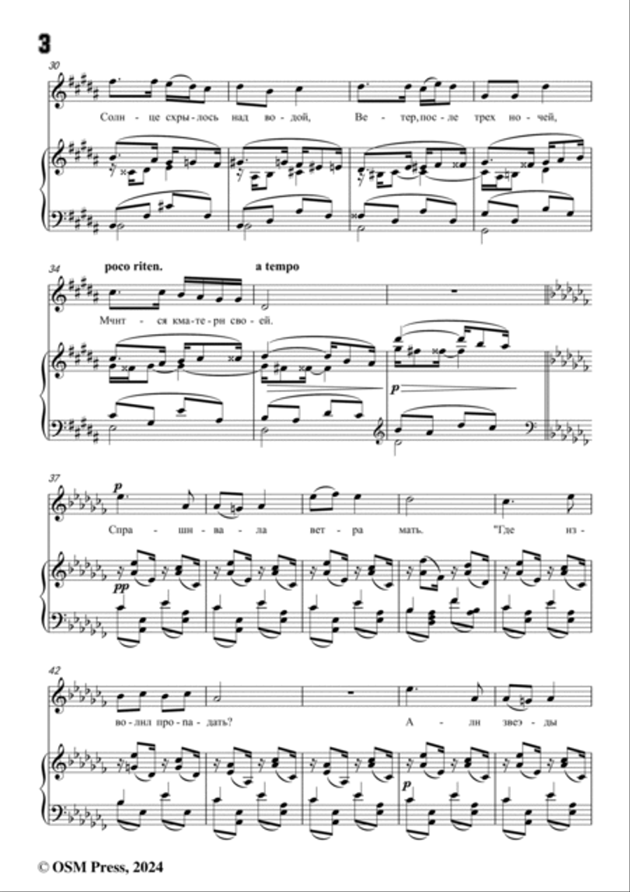 Tchaikovsky-Cradle Song,in a flat minor,Op.16 No.1 Voice scores gallery preview page 4